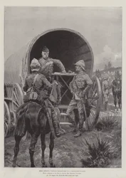 Lord Roberts Writing Despatches in a Transport-Wagon